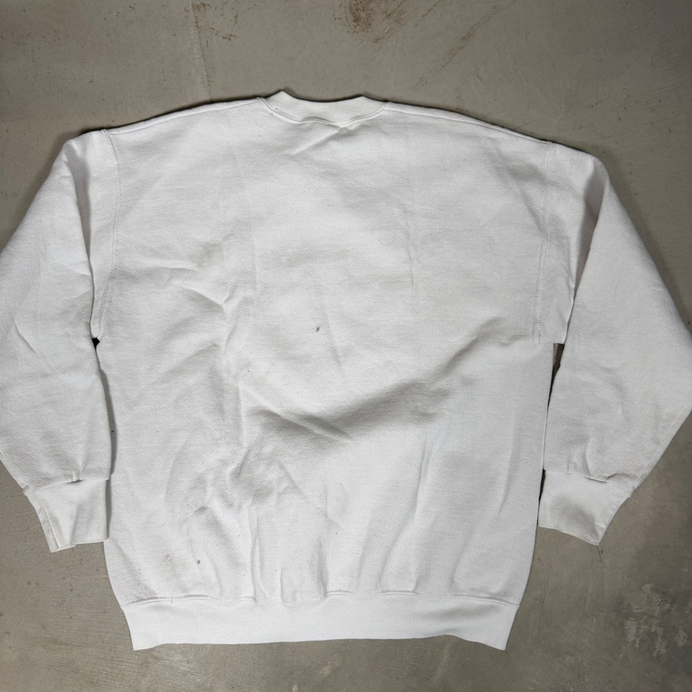 Vintage Happy Holidays Schnuck‎ Confectionery graphic Sweatshirt White L - Picture 4 of 7